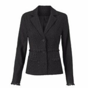 Cabi 5293 Flamenco Blazer Jacket Womens Size 6 Black Eyelet